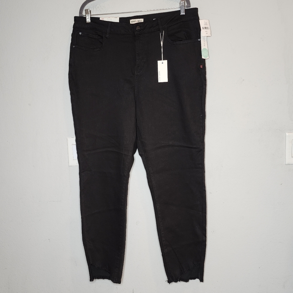 NWT Warp + Weft Jaicee Angled Frey Hem Skinny Jeans Millan Highrise Stretch‎ 18W
